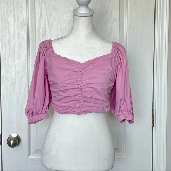 Abercrombie & Fitch Women’s Puffed Sleeve Top Pink Size Small - Picture 1 of 10